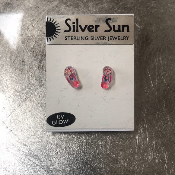 Silver Sun Earrings Flip-flops - Picture 1 of 3